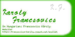 karoly francsovics business card